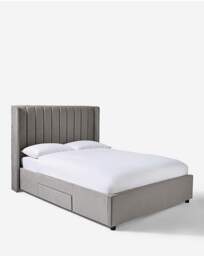 Eloise Velvet Storage Bed with Mattress Pewter - Size: KINGSIZE - thumbnail 2