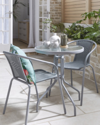 Rattan Bistro Set Grey - JD Williams