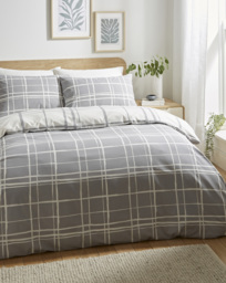 Wilson Charcoal Check Duvet Cover Set Charcoal - At Home Collection - Size: KING