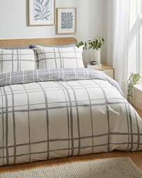 Wilson Charcoal Check Duvet Cover Set Charcoal - At Home Collection - Size: KING - thumbnail 2