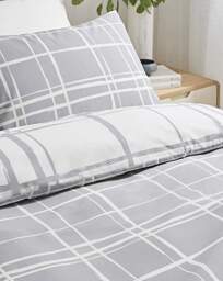 Wilson Charcoal Check Duvet Cover Set Charcoal - At Home Collection - Size: KING - thumbnail 3