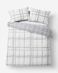 Wilson Charcoal Check Duvet Cover Set Charcoal - At Home Collection - Size: KING - thumbnail 4