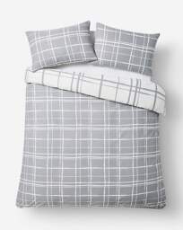 Wilson Charcoal Check Duvet Cover Set Charcoal - At Home Collection - Size: KING - thumbnail 5