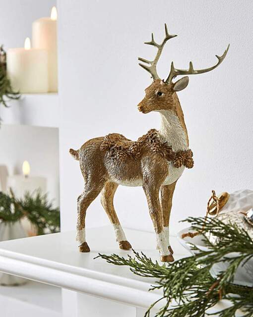 Gisela Graham Gold Stag with Garland Gold - Gisela Graham