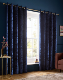Catherine Lansfield Velvet Curtains Navy - Catherine Lansfield - Size: 168 x 137cm