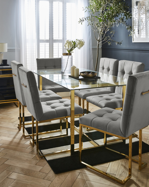 Joanna Hope Fallon 6 Seater Dining Set Grey/Gold - Joanna Hope - image 1