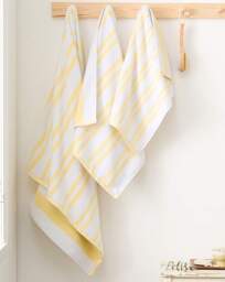 Bianca Reversible Stripe Jacquard Towels Yellow - Bianca - Size: Bath Sheet - thumbnail 5