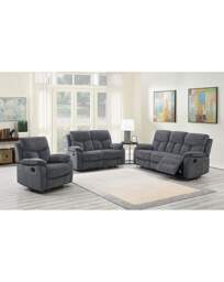 Adlington Manual Recliner 2 Seater Sofa Grey - JD Williams - thumbnail 2