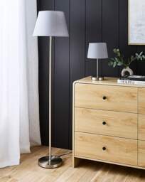 Owen Grey and Chrome Floor Lamp Grey - JD Williams - thumbnail 4