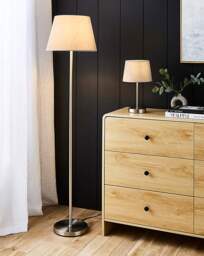 Owen Grey and Chrome Floor Lamp Grey - JD Williams - thumbnail 2