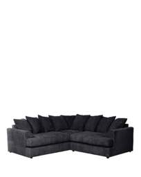 Ferguson Jumbo Cord Corner Sofa Black - thumbnail 4