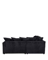 Ferguson Jumbo Cord Corner Sofa Black - thumbnail 2