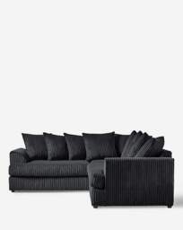 Ferguson Jumbo Cord Corner Sofa Black - thumbnail 2