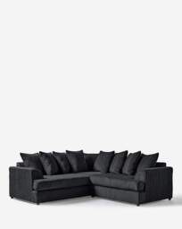 Ferguson Jumbo Cord Corner Sofa Black - thumbnail 3
