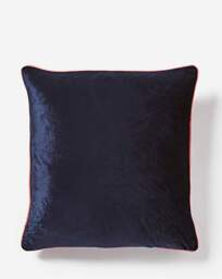Millie Embroidered Floral Velvet Cushion Navy - At Home Collection - Size: 45X45 - thumbnail 2