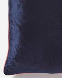 Millie Embroidered Floral Velvet Cushion Navy - At Home Collection - Size: 45X45 - thumbnail 5