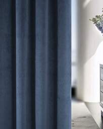 Oxford Velvet Curtain Navy - Enhanced Living - Size: 117 x 137cm - thumbnail 2