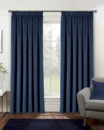 Oxford Velvet Curtain Navy - Enhanced Living - Size: 117 x 137cm - thumbnail 3