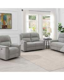Croston Recliner Two Seater Sofa Light Grey - thumbnail 2