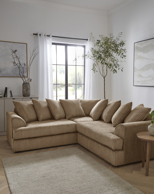 Ferguson Jumbo Cord Corner Sofa Coffee - image 1