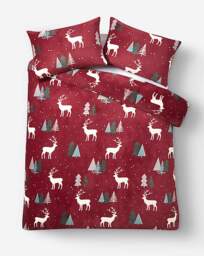Cosy Stag Fleece Duvet Set Port - At Home Collection - Size: DOUBLE - thumbnail 3