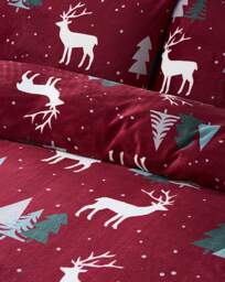 Cosy Stag Fleece Duvet Set Port - At Home Collection - Size: DOUBLE - thumbnail 2