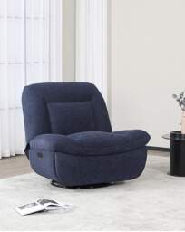 Clitheroe Recliner Swivel Chair Blue - thumbnail 3