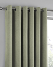 Fusion Strata Eyelet Curtains Green - Fusion - Size: 228 x 183cm