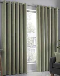 Fusion Strata Eyelet Curtains Green - Fusion - Size: 228 x 183cm - thumbnail 3