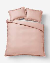 Ruffled Edge Duvet Set Pink - JD Williams - Size: DOUBLE - thumbnail 3