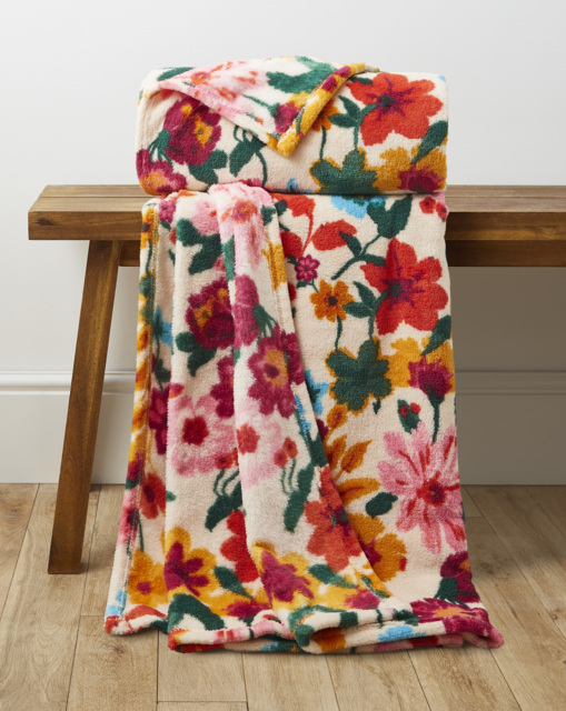 Gardenia Floral Printed Fleece Throw Multi - JD Williams - Size: 130X150 - image 1