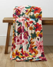 Gardenia Floral Printed Fleece Throw Multi - JD Williams - Size: 130X150 - thumbnail 1