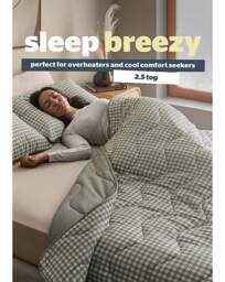 Silentnight Summer Breeze 2.5 Tog Duvet Sage Gingham/Sage - Silentnight - Size: SINGLE - thumbnail 3