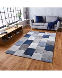 Think Rugs Block Colour Brooklyn Rug Grey/Blue - Think Rugs - Size: 120X170 - thumbnail 1