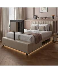 XR Living Maisie LED TV Ottoman Bed Natural - XR Living - Size: DOUBLE - thumbnail 5