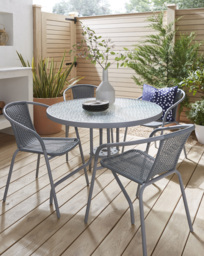 Rattan 4 Seater Dining Set Grey - JD Williams