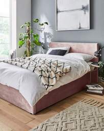Hayden Velvet Ottoman Bed Frame Blush - Essential Collection - Size: KINGSIZE - thumbnail 2