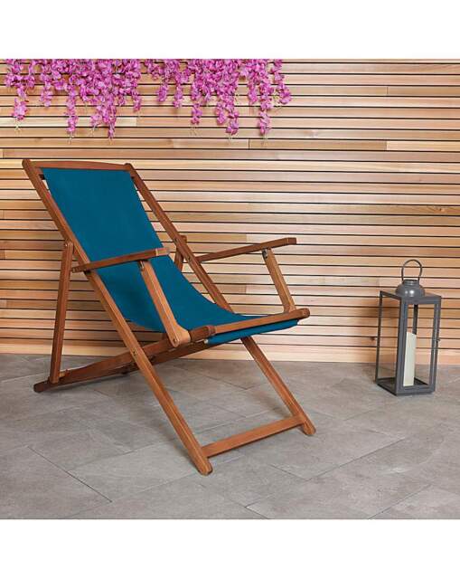 Charles Bentley Wooden Garden Deck Chair Teal - Charles Bentley - image 1