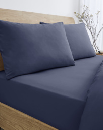 Pure Cotton Extra Deep 38cm Fitted Sheet Navy - JD Williams - Size: DOUBLE