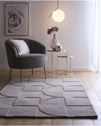 Penny Carved Circles Woollen Rug Mauve - Origins - Size: 200X290 - thumbnail 1