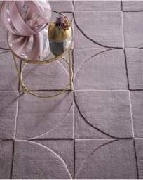 Penny Carved Circles Woollen Rug Mauve - Origins - Size: 200X290 - thumbnail 4