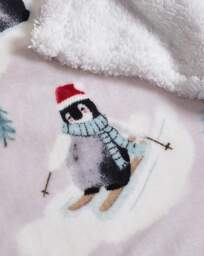 CL Christmas Penguins Sherpa Throw Multi - Catherine Lansfield - Size: 130X170 - thumbnail 3