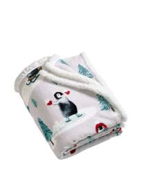 CL Christmas Penguins Sherpa Throw Multi - Catherine Lansfield - Size: 130X170 - thumbnail 2