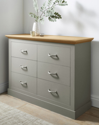 Julipa Ashford 6 Drawer Wide Chest Grey/Oak - Julipa - thumbnail 1