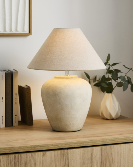 Nolan Cream Ceramic Urn Table Lamp Cream - JD Williams - image 1