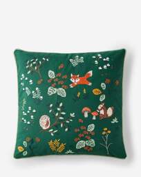 Forest Friends Embroidered Cushion Forest Green - JD Williams - Size: 43X43CM - thumbnail 4
