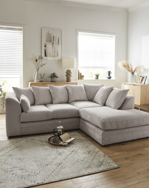 Ferguson Right Hand Chaise Sofa Cream - image 1