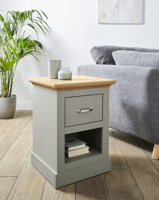 Julipa Ashford Side Table Grey/Oak Effect - Julipa - image 1