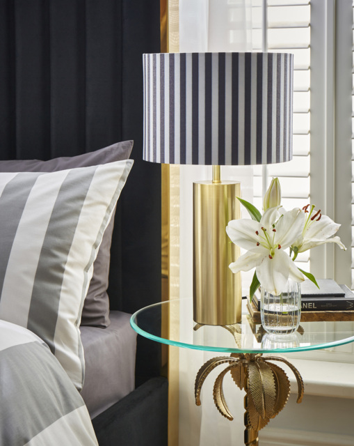 Joanna Hope Siera Striped Table Lamp Black/White - Joanna Hope - image 1