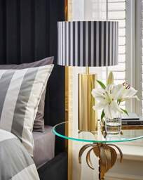 Joanna Hope Siera Striped Table Lamp Black/White - Joanna Hope - thumbnail 1